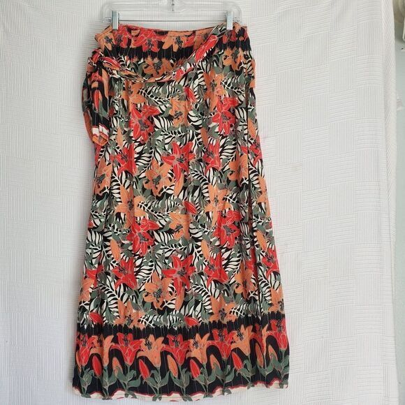 Rainbow Jo Womens Sarong Wrap Maxi‎ Skirt Floral Tropical Beachy Rayon One Size - Picture 4 of 7